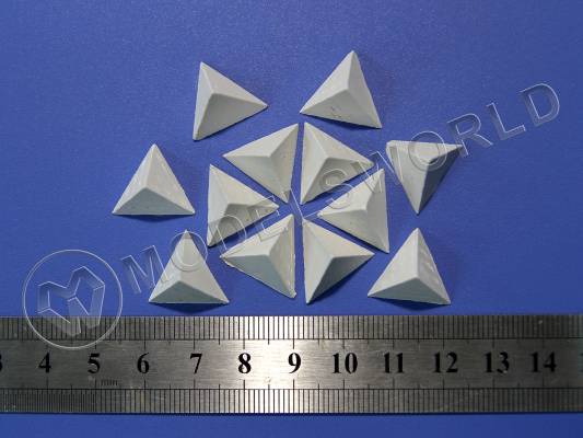 Надолбы бетонные (тетраэдр ровный), 12 шт. Масштаб 1:72