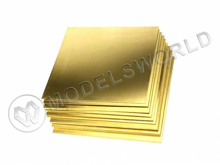 Латунь 0.8 мм, лист 15х30 см, 1 шт - фото 1