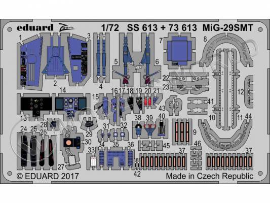Фототравление для модели МиГ-29СМТ, Звезда. Масштаб 1:72