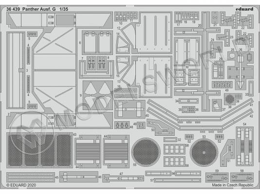 Комплект фототравления BIG ED для модели Panther Ausf. G, Rye Field Model. Масштаб 1:35