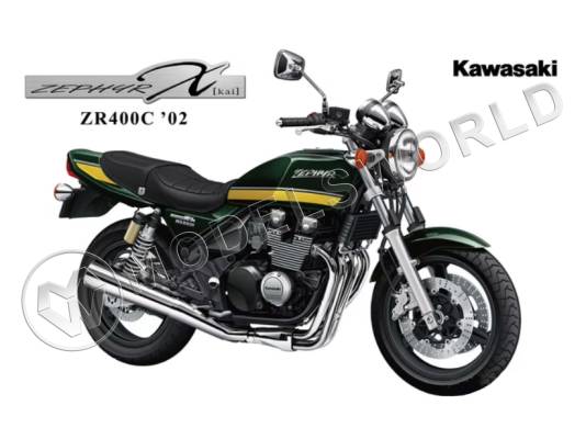 Склеиваемая пластиковая модель мотоцикл Kawasaki ZR400C Zephyr '02. Масштаб 1:12
