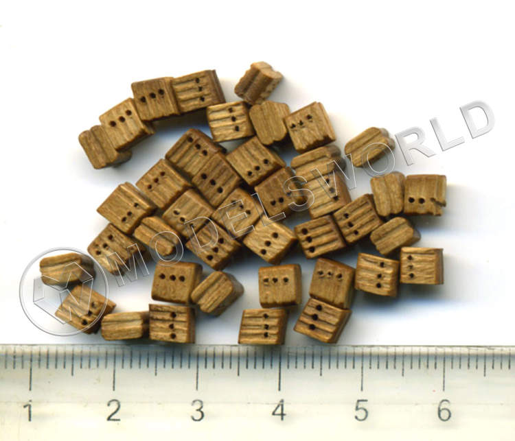 Блок трехшкивный, орех, 5 мм, 10 шт - фото 1