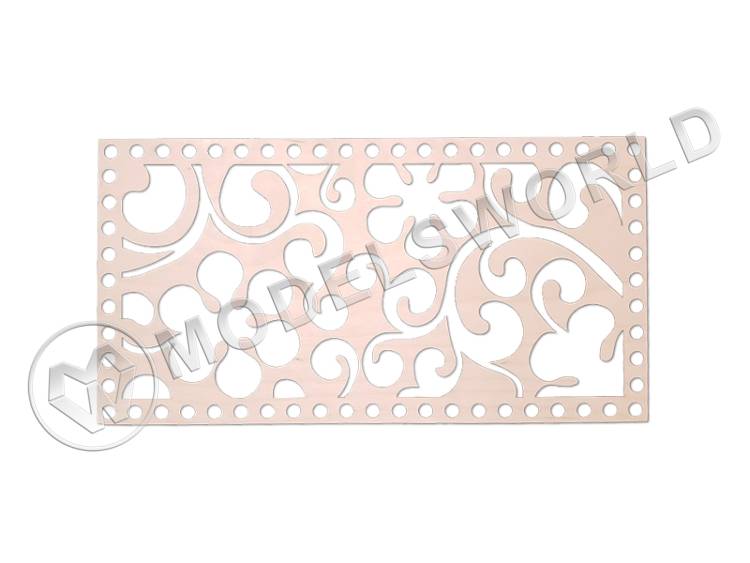 Деревянное резное донышко для корзин прямоугольное, 316х165 мм - фото 1