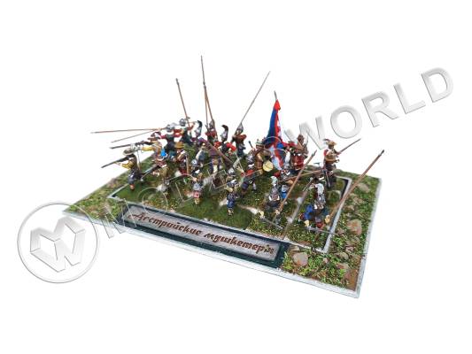 Готовая модель, миниатюра "Австирйские мушкетеры" 24 фигуры в масштабе 1:72