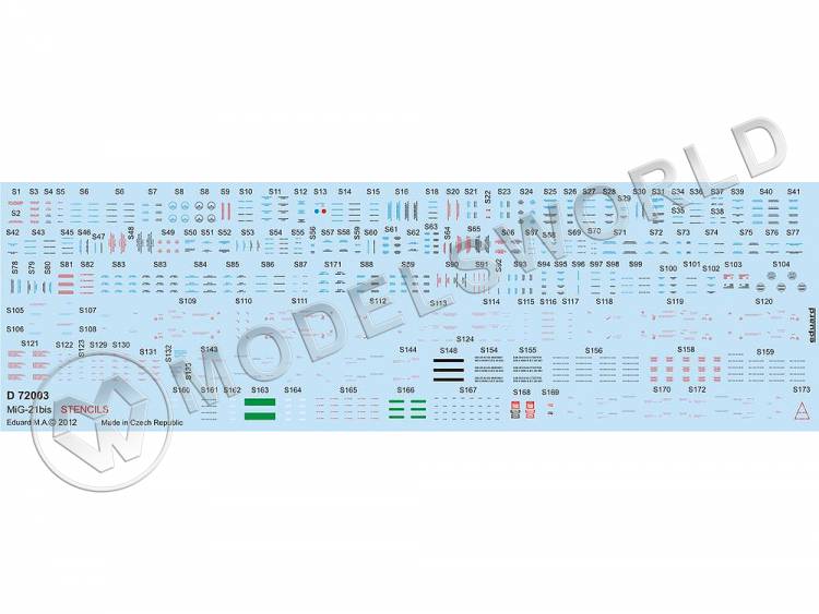 Декаль МиГ-21 бис технические надписи. Масштаб 1:72 - фото 1