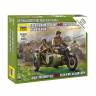 Советский мотоцикл М-72 с коляской и экипажем. Масштаб 1:72