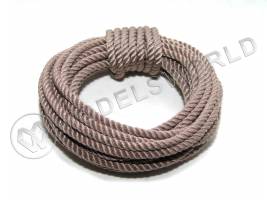Снасть такелажная бежевая три стреньги, 90 нитей, d=2.5 мм, 3 м