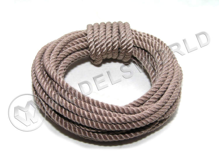 Снасть такелажная бежевая три стреньги, 90 нитей, d=2.5 мм, 3 м - фото 1