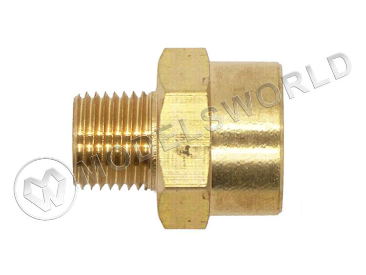 Переходник гайка 1/4" - штуцер 1/8", с уплотнительным кольцом (компрессор 1201 - фильтр 1702) - фото 1