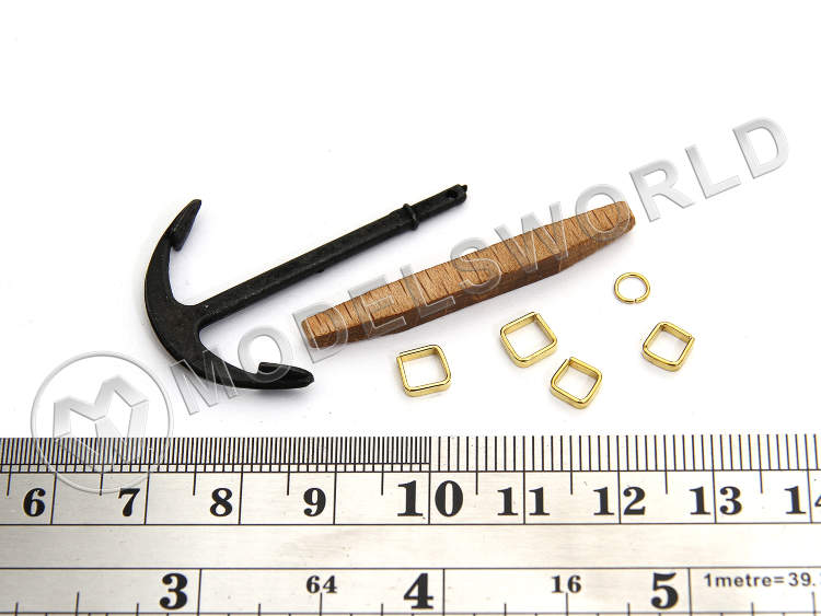 Якорь до 18-го века, металл и дерево, 42х65 мм - фото 1