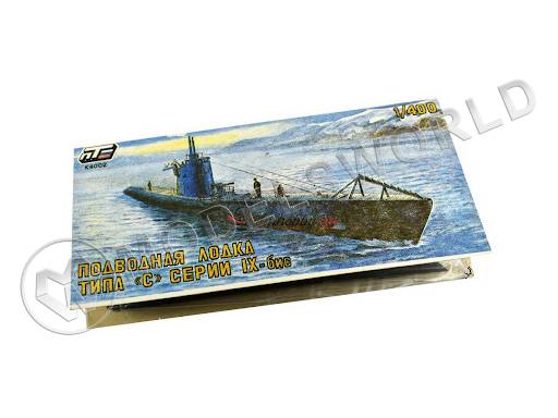 Склеиваемая пластиковая модель Подводная лодка тип С "Сталинец" серия 9-бис. Масштаб 1:400 - фото 1