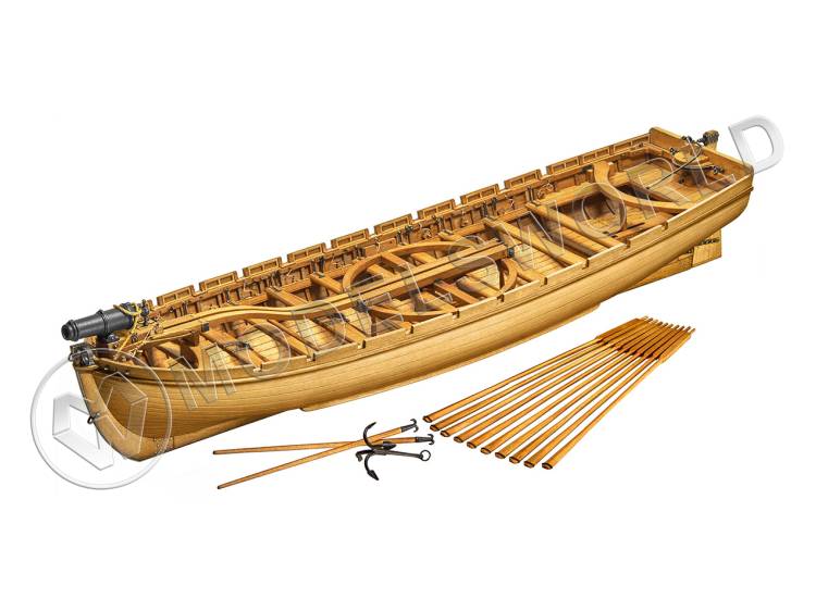 Набор для постройки модели 42 футовый баркас с 24 фунтовой карронадой. Масштаб 1:48 - фото 1