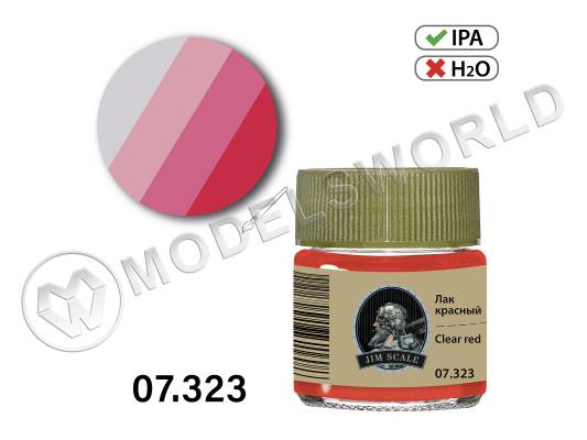 Лак спиртовой Jim Scale Красный Clear red, 10 мл