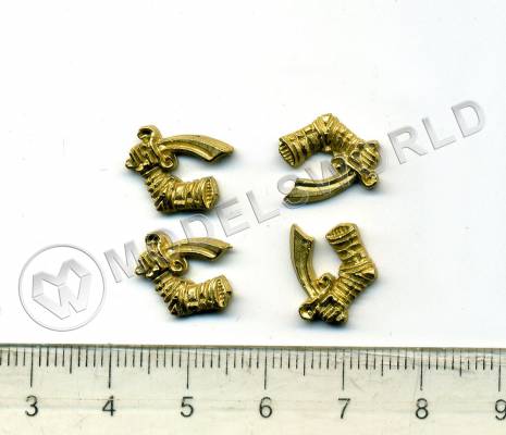 Декоративный элемент, рука с саблей, 12 мм, металл 1 шт.