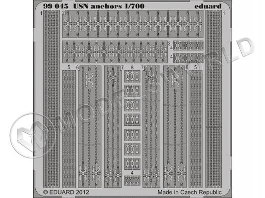 Фототравление USN якоря. Масштаб 1:700