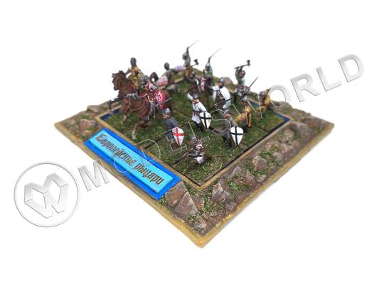 Готовая модель, миниатюра "Крестоносцeв" 2+12 фигур в масштабе 1:72