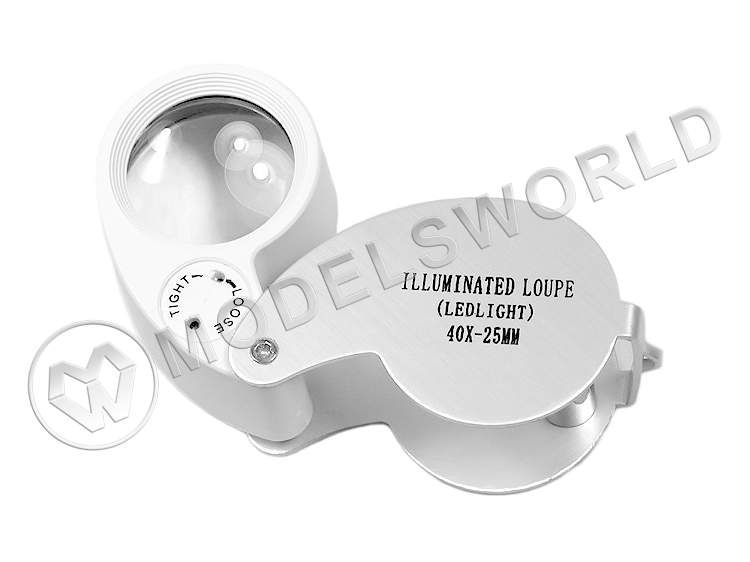 Лупа складная 40х 25 мм с подсветкой Лупа складная 40х 25 мм с подсветкой - фото 1