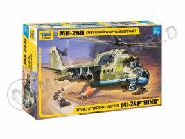 Склеиваемая пластиковая модель Советский ударный вертолет "Ми-24П". Масштаб 1:72