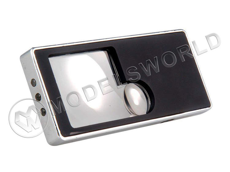 Лупа карманная  3х, 10х с подсветкой в чехле - фото 1