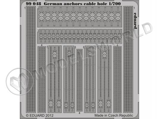 Фототравление Немецкие якоря. Масштаб 1:700