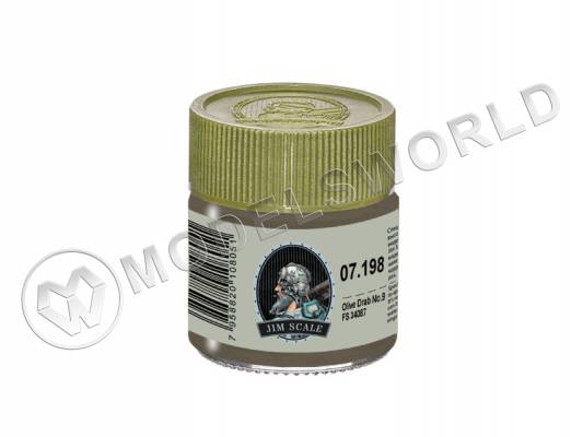 Спиртовая краска Jim Scale Olive Drab No.9 (FS 34087), 10 мл