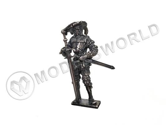 Фигура "Landsknechter mit Zweihanden" (необработанная), латунь 54 мм