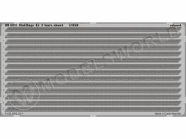 Фототравление 3-х леерное ограждение под углом 45´ короткое. Масштаб 1:350