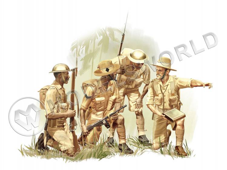 Фигуры Гуркхские стрелки (1944), (4 фигуры). Масштаб 1:35 - фото 1