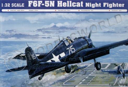 Склеиваемая пластиковая модель Американский истребитель F6F-5N Hellcat + КОМПЛЕКТ ДОПОЛНЕНИЙ. Масштаб 1:32