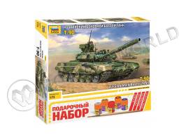 Склеиваемая пластиковая модель Российский основной боевой танк Т-90 - Подарочный набор. Масштаб 1:72