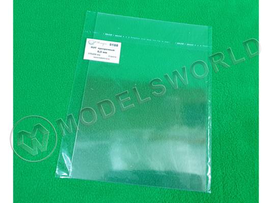 ПЭТ прозрачный лист 0.5 мм, 3 листа 175х250 мм