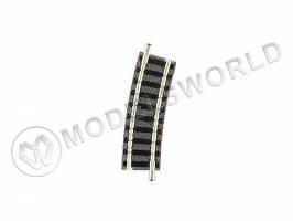 Радиусный участок рельсового пути R1, 15°, 1 шт. Масштаб N