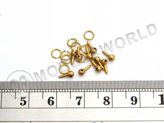 Рым действующий, латунь, 4 мм, 10 шт