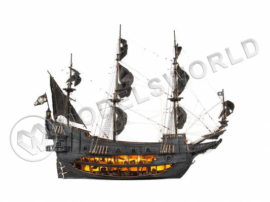 Набор для постройки модели корабля FLYING DUTCHMAN (ЛЕТУЧИЙ ГОЛЛАНДЕЦ) с подсветкой и основанием. Масштаб 1:50