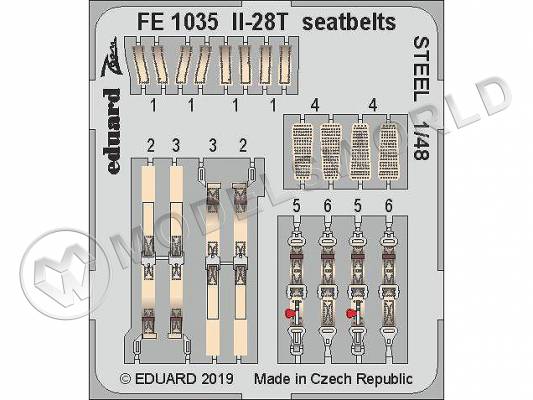 Фототравление стальные ремни для Ил-28Т, Bobcat Models. Масштаб 1:48