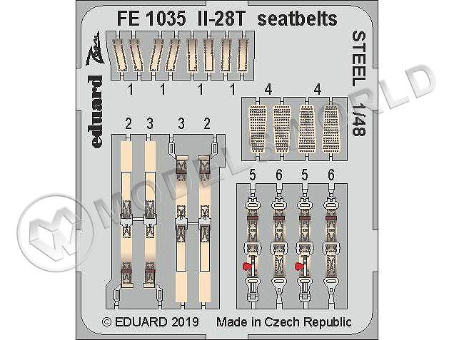 Фототравление стальные ремни для Ил-28Т, Bobcat Models. Масштаб 1:48 - фото 1