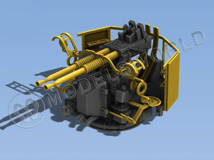 Зенитное орудие Бофорс USN 40 мм / 56 с двойным креплением вер. 2 / с Mk-51, 6 шт. Масштаб 1:350 - фото 1