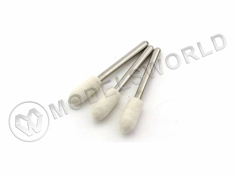 Диск полировочный, войлок, пуля, 6х16 мм, 3 шт - фото 1