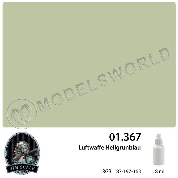 Акриловая краска Jim Scale Luftwaffe Hellgrunblau, 18 мл - фото 1