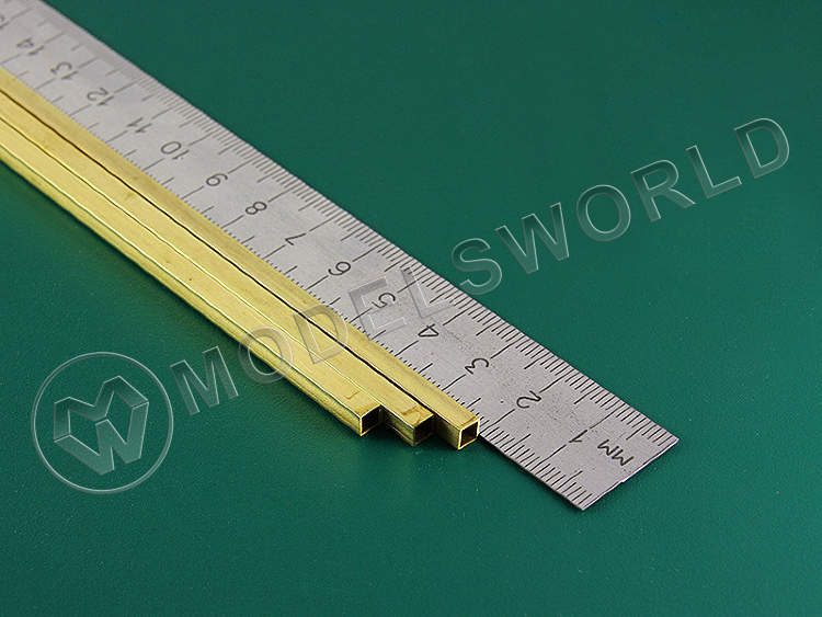 Квадратная латунная трубка 5.6х0.36 мм, 1 шт - фото 1