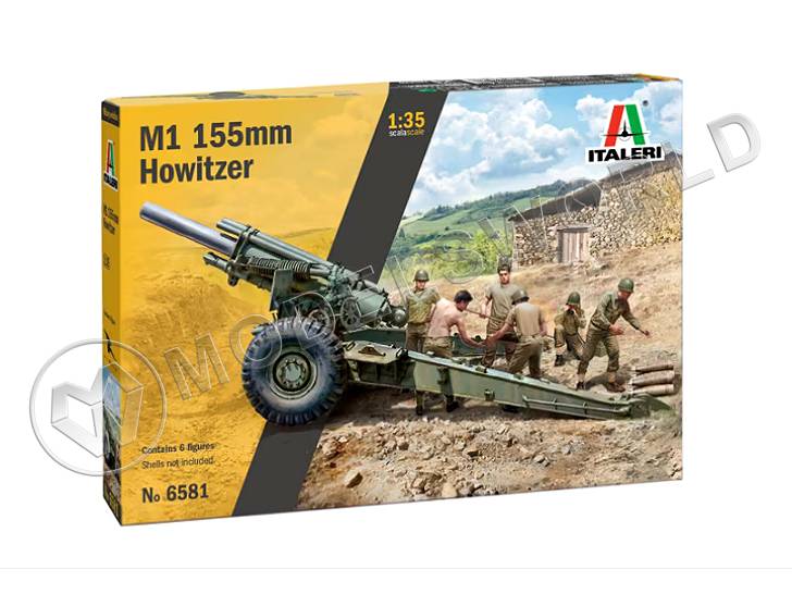 Склеиваемая пластиковая модель Пушка M1 155 мм с расчетом. Масштаб 1:35 - фото 1