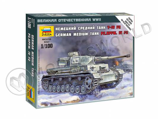 Немецкий танк T-IV F2. Масштаб 1:100