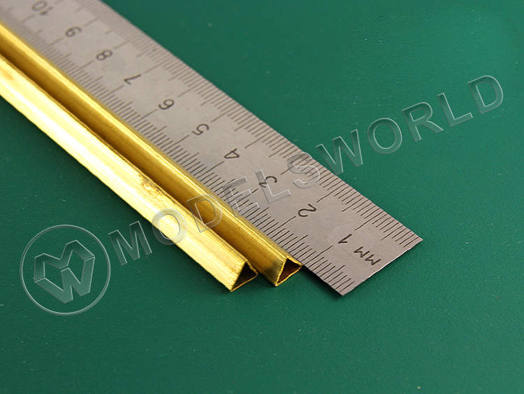 Треугольная латунная трубка 5 мм, 2 шт Треугольная латунная трубка 5 мм, 2 шт - фото 1