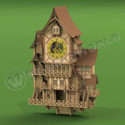 Деревянные часы "Башня Эльфов"