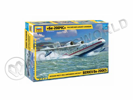 Склеиваемая пластиковая модель Российский самолет-амфибия Бе-200. Масштаб 1:144