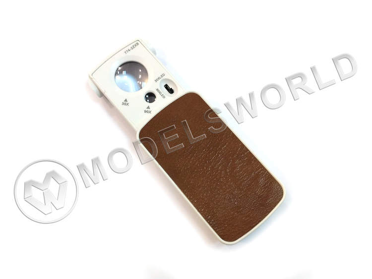 Лупа ювелирная выдвижная с подсветкой 30х21 мм, 90х8мм - фото 1