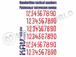 Трафарет "Рукописные Советские тактические номера" №1. Масштаб 1:35