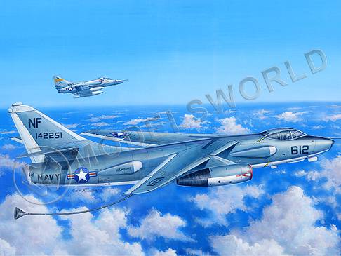 Склеиваемая пластиковая модель бомбардировщика EKA-3B Skywarrior. Масштаб 1:48