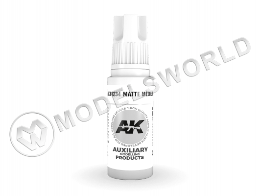 Matte Medium Auxiliary AK Interactive 3rd GENERATION. Матовый эффект. 17 мл