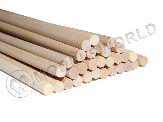 Комплект круглая заготовка, береза. Диаметр 7 мм, длина 50 см, 10 шт